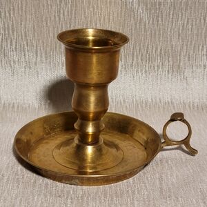 Vintage Hammered Solid Brass Candlestick